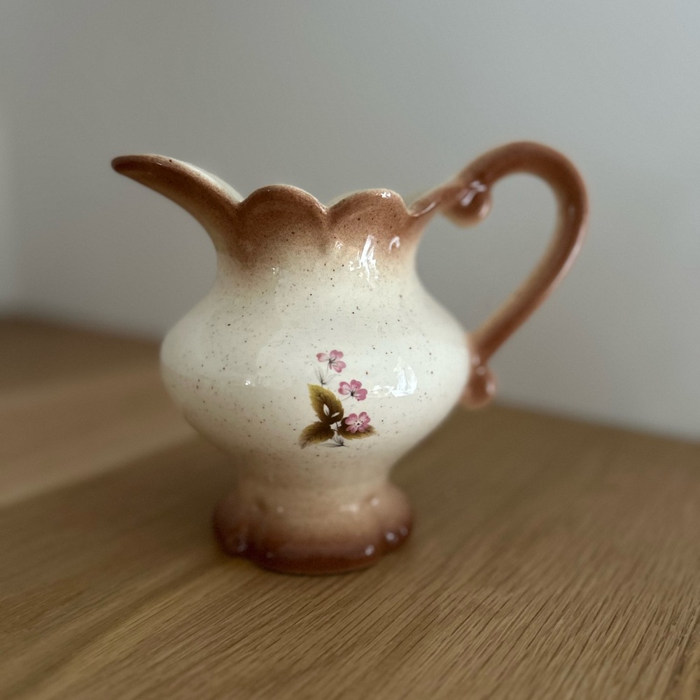 Vintage Floral Ceramic Pitcher